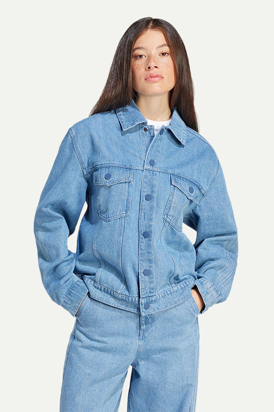 ג'קט ג'ינס 3 Stripe בצבע כחול