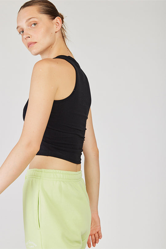 גופיית קרופ Tank Top בצבע שחור