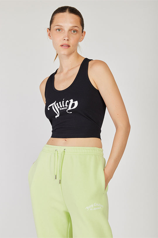 גופיית קרופ Tank Top בצבע שחור