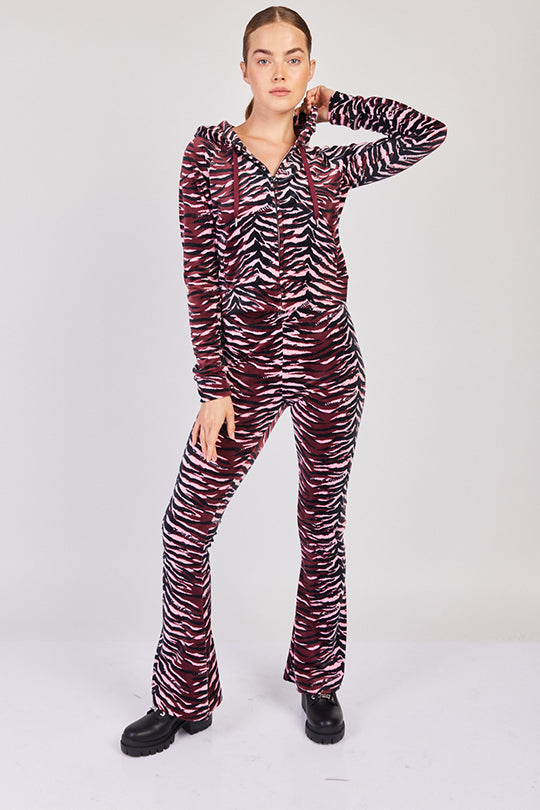 מכנסיים מתרחבים Tawny Tiger בצבע שחור/ורוד