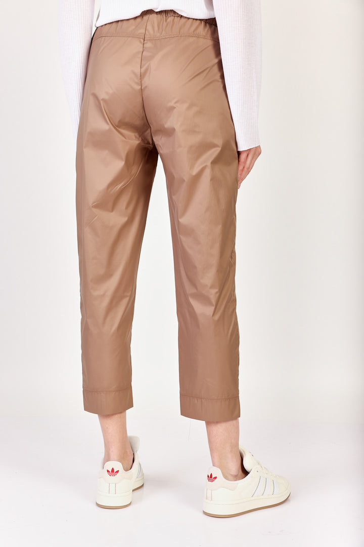 מכנסי טרנינג ניילון Rose בצבע חום