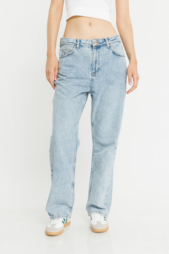 ג'ינס Mid Straight בצבע כחול בהיר