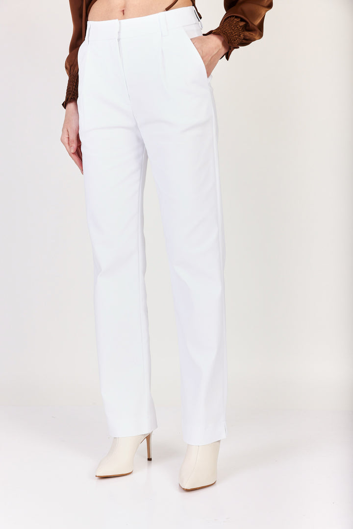מכנסי Bluz Straight Leg בצבע לבן