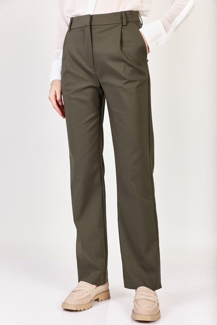 מכנסי Bluz Straight Leg בצבע  ירוק זית