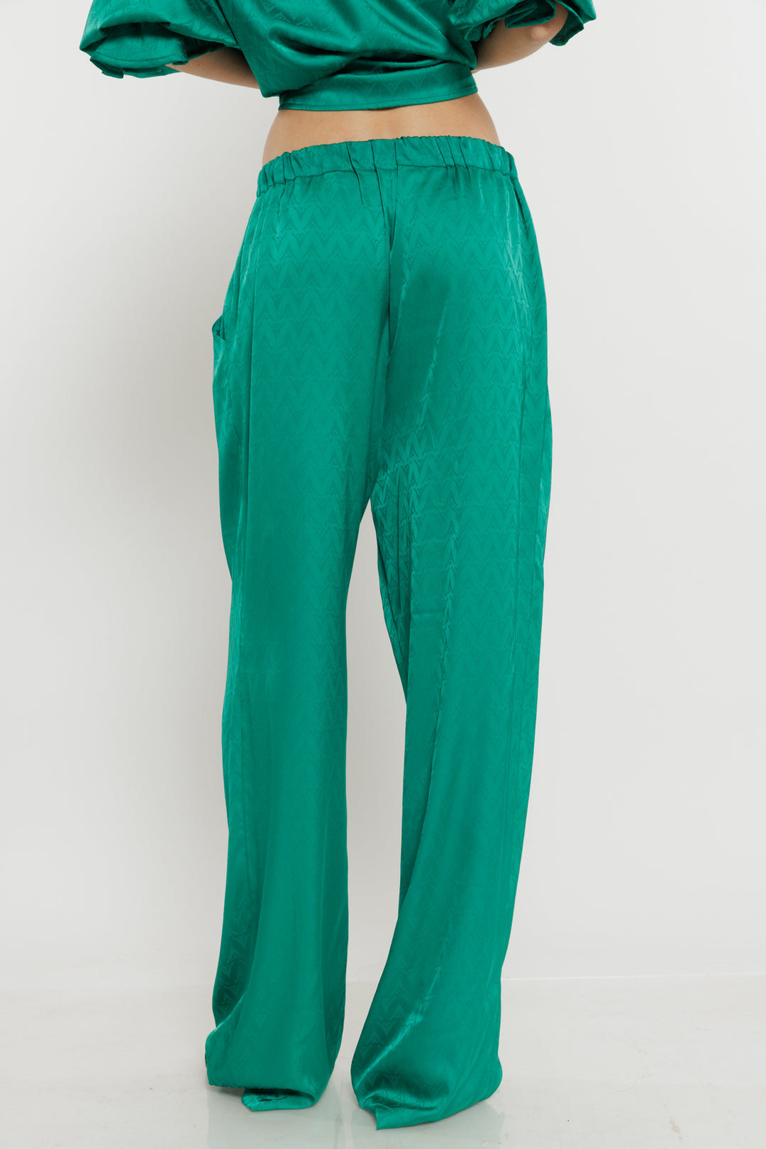 מכנסיים רחבים Ada בצבע ירוק