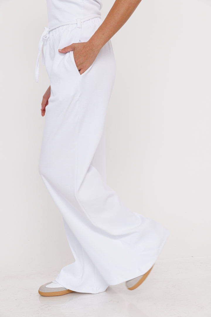 מכנסי טרנינג ריב Nyx בצבע לבן
