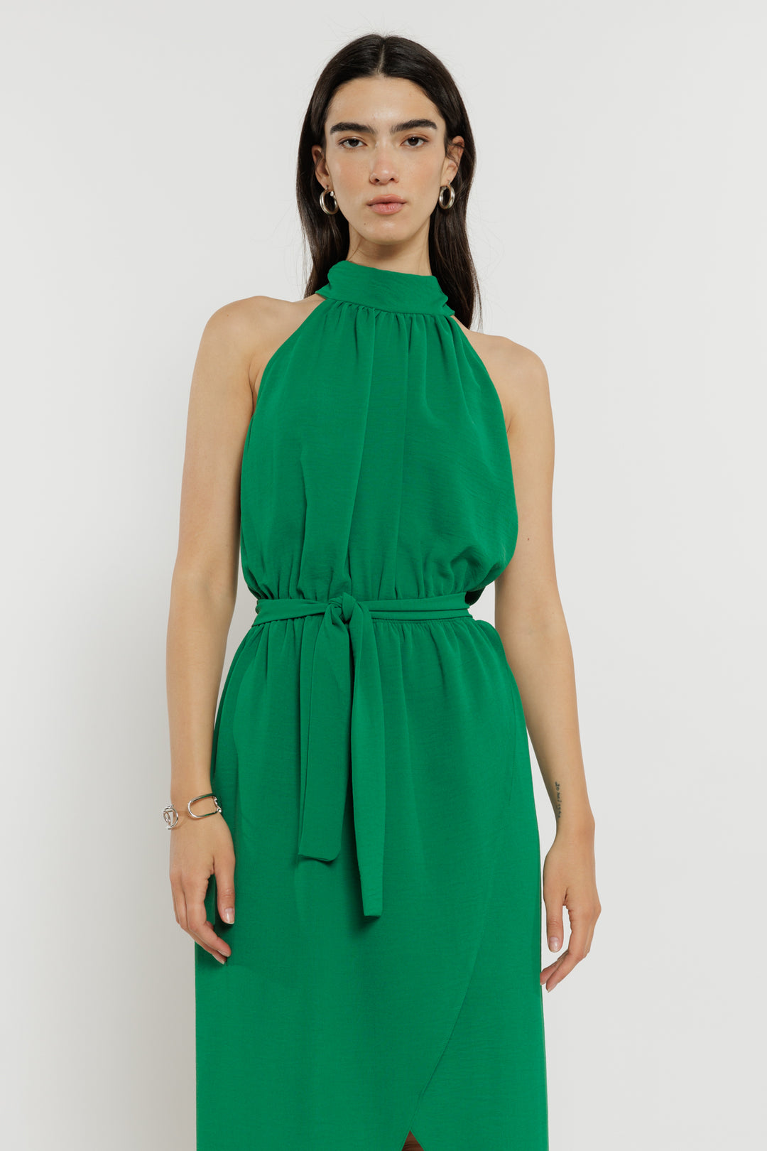 שמלת קולר Grace בצבע ירוק
