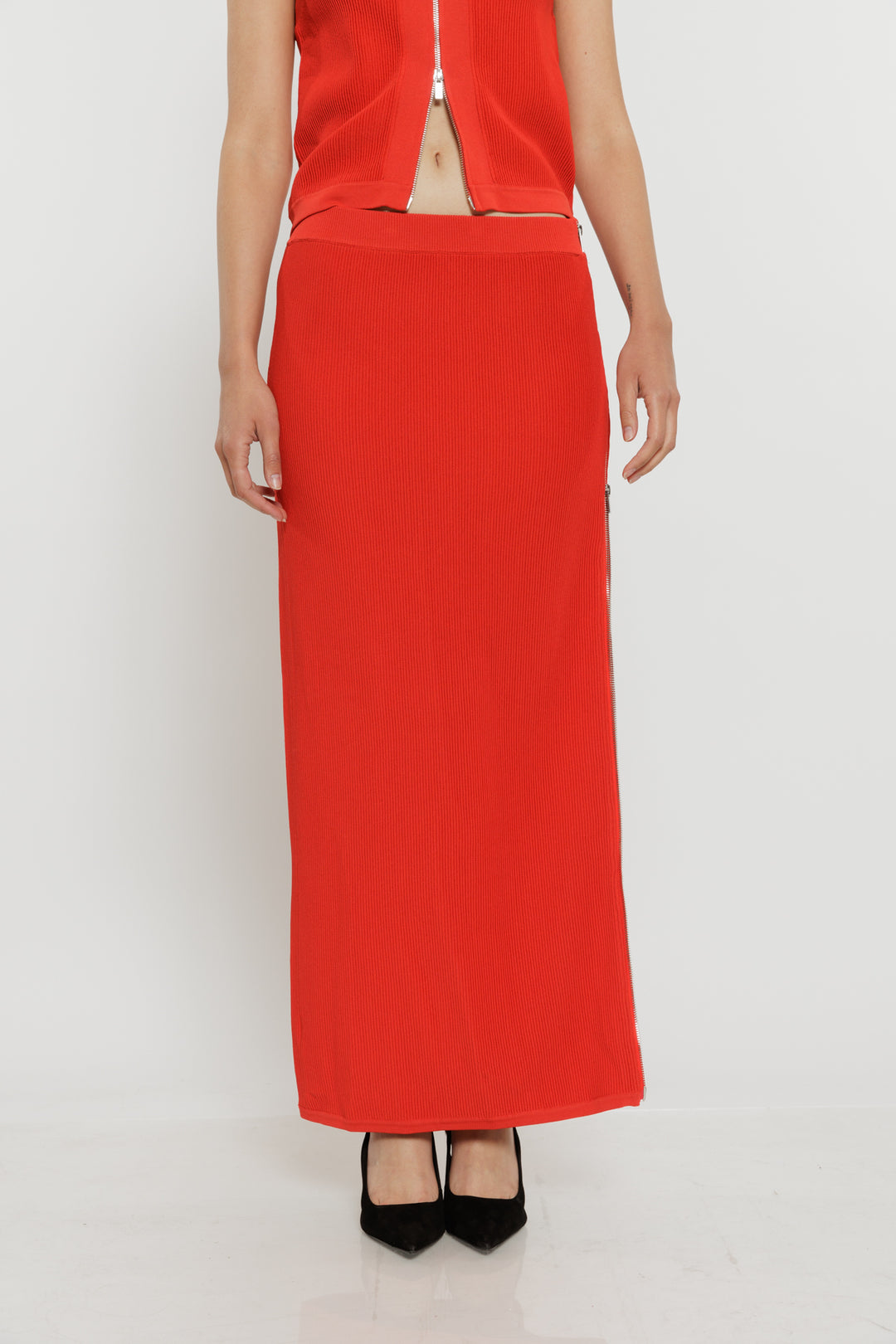 חצאית מקסי Amelie בצבע אדום