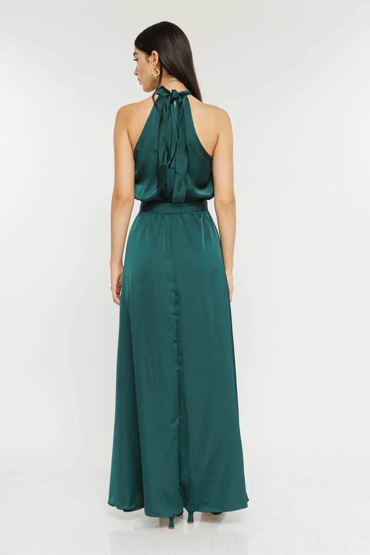 שמלת מקסי קולר Annet בצבע ירוק