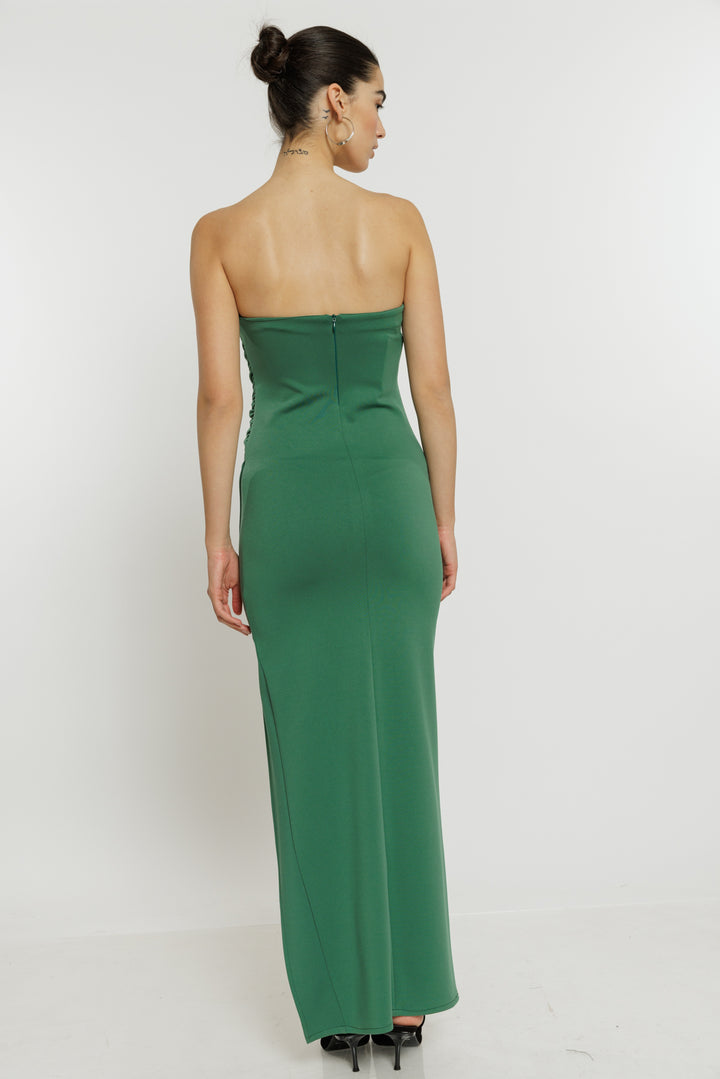 שמלת סטרפלס Audrey בצבע ירוק