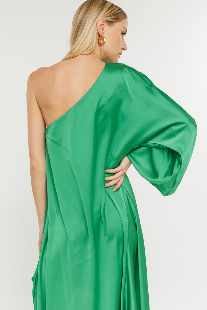 שמלת מידי וואן שולדר Nersic בצבע ירוק