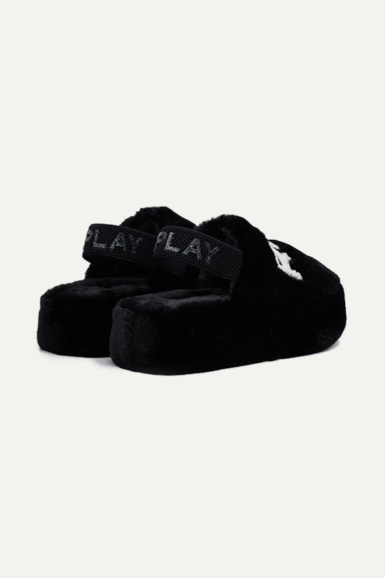 כפכפי פרווה SOFT בצבע שחור