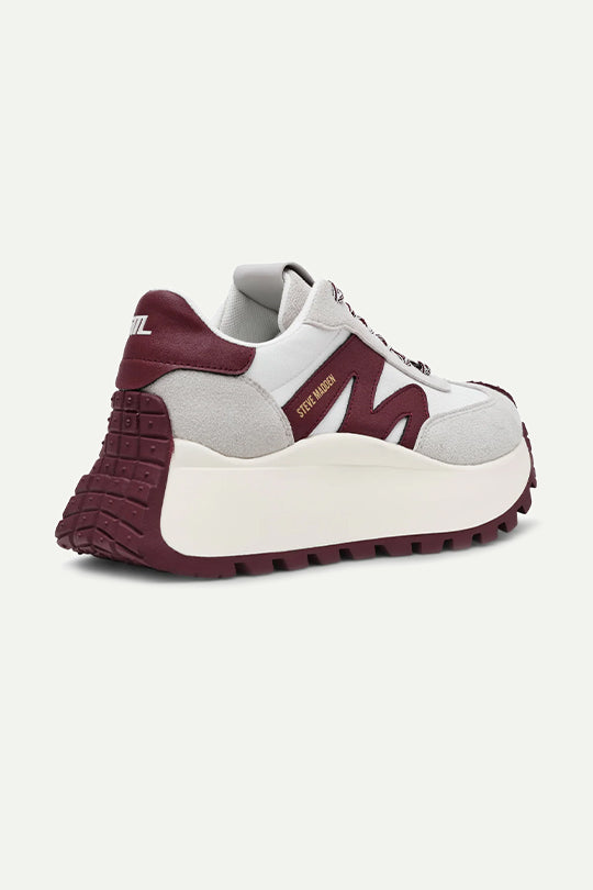 סניקרס SUPERCAMPO בצבע לבן ובורדו