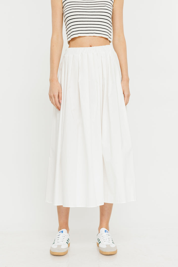 חצאית קפלים A Line בצבע לבן