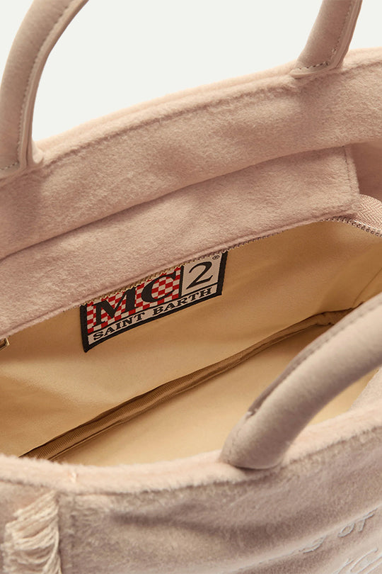 תיק יד בצבע בז' עם רצועה