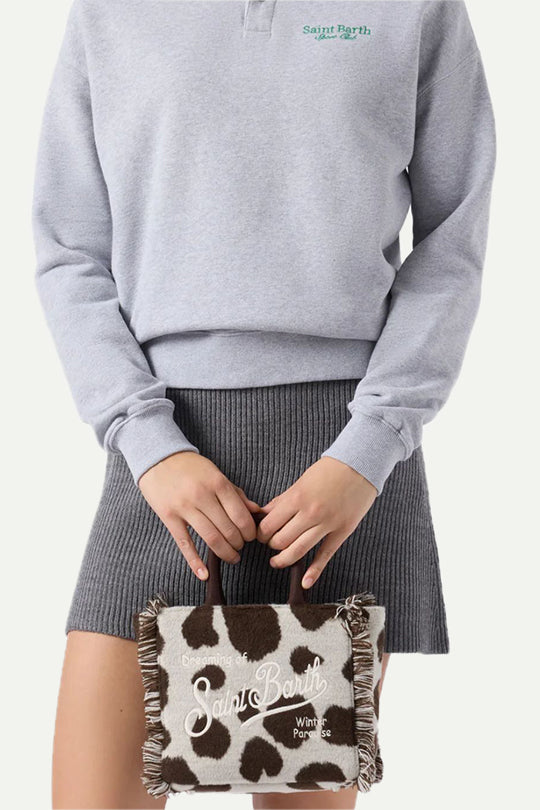 תיק SMALL BAG WITH STRAP בהדפס פרה