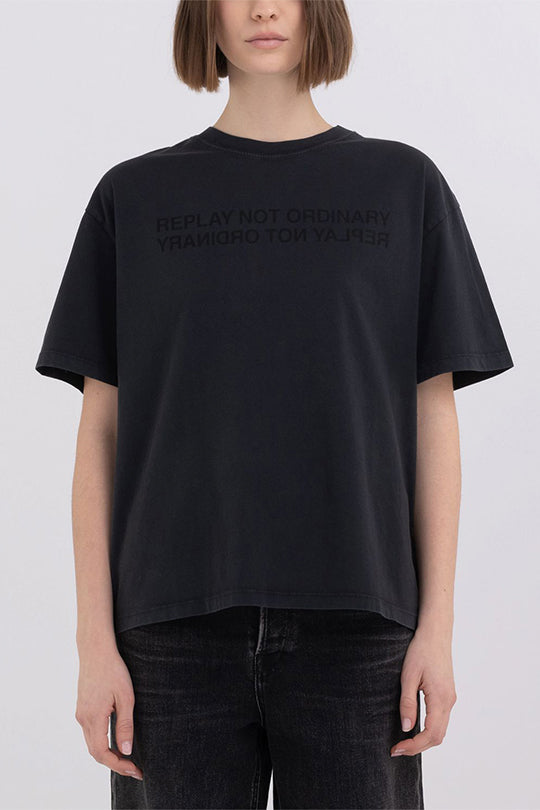 טי שירט כיתוב Oversize נשים