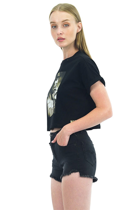 טי-שירט קרופ Tupac בצבע שחור