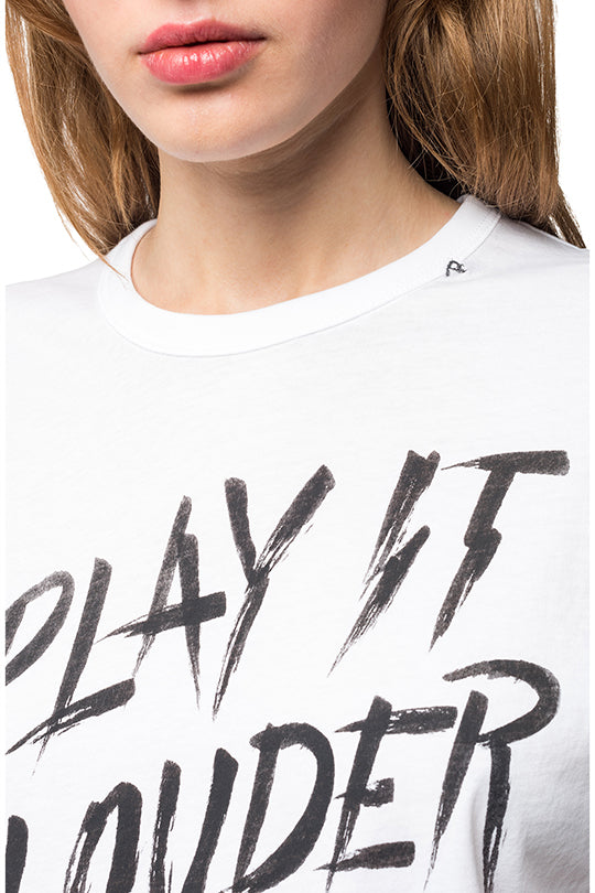 טישירט עם הדפס בצבע לבן