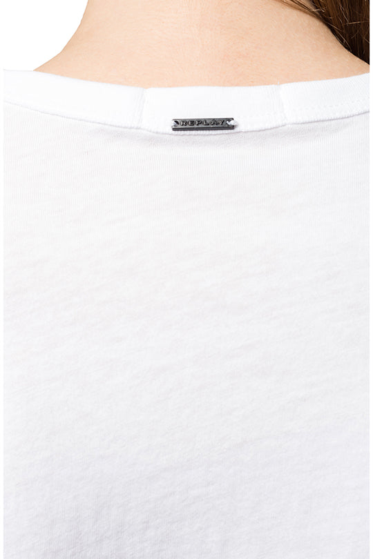 טישירט עם הדפס בצבע לבן