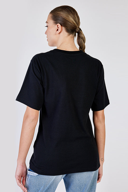 טי שירט קצרה Queena בצבע שחור