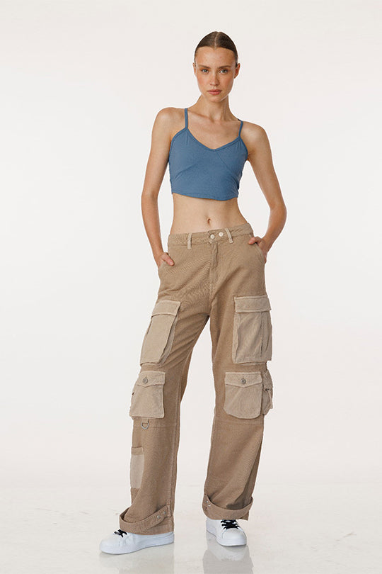מכנסי קרגו Wide Leg נשים