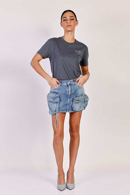 חצאית מיני Cleft בצבע כחול