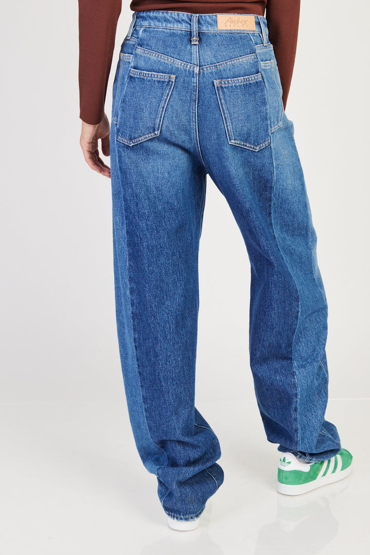 ג'ינס Pantaloni Wide Leg בצבע כחול