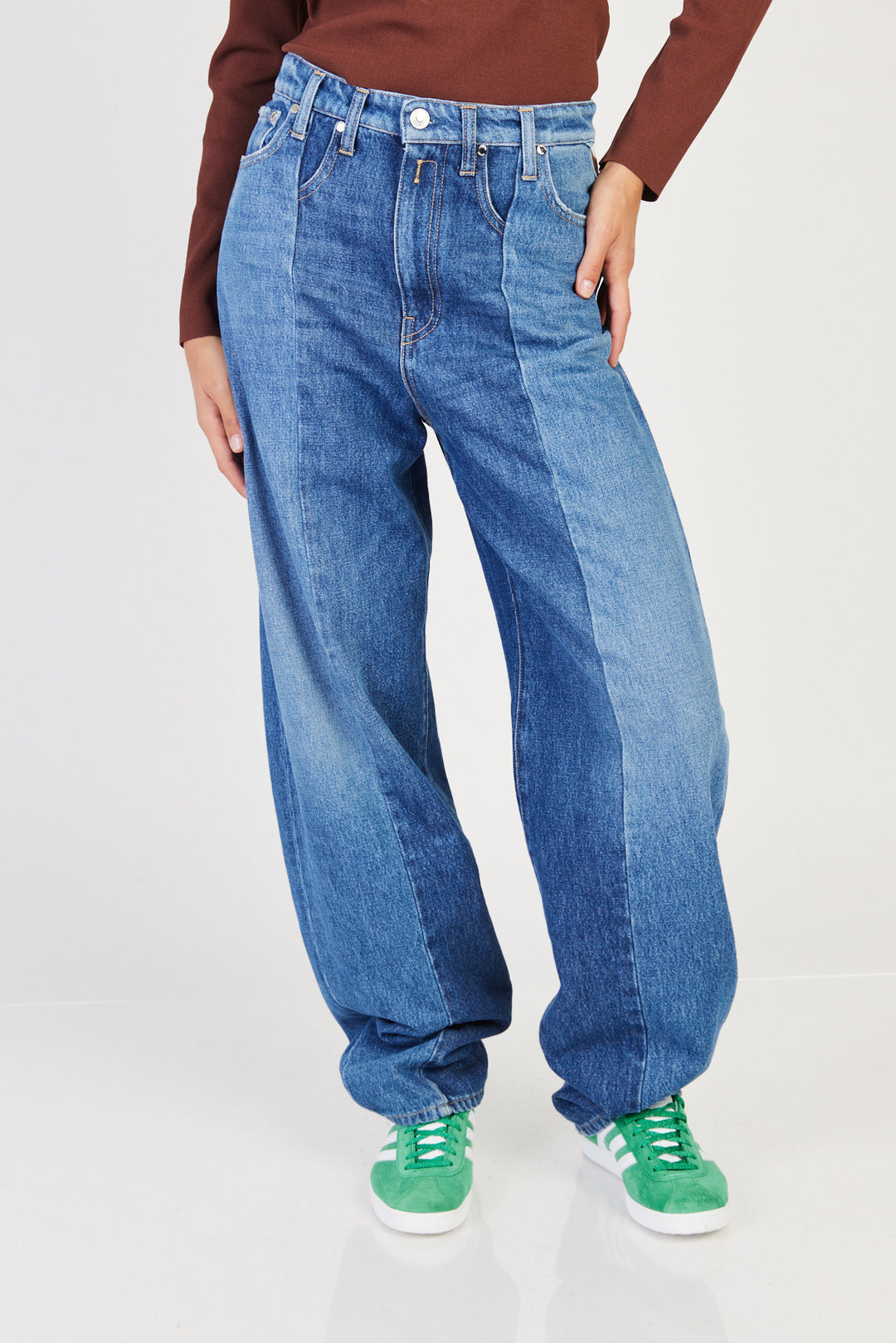 ג'ינס Pantaloni Wide Leg בצבע כחול