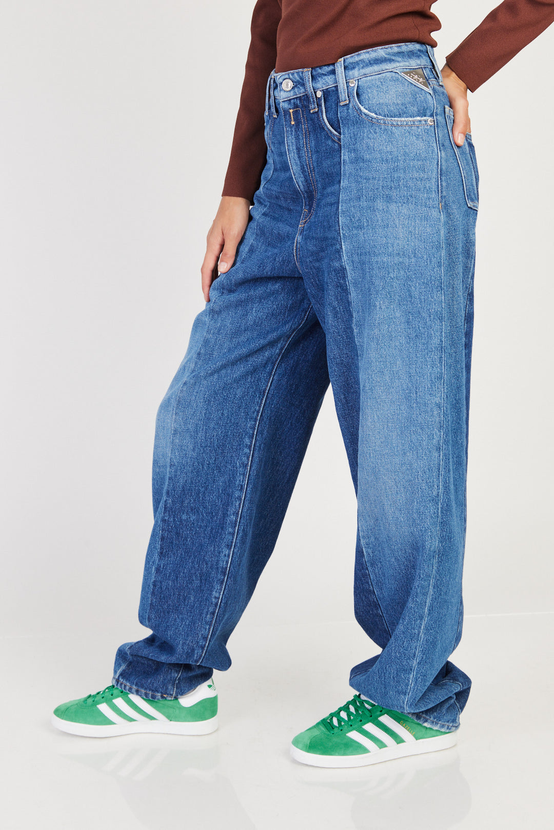 ג'ינס Pantaloni Wide Leg בצבע כחול