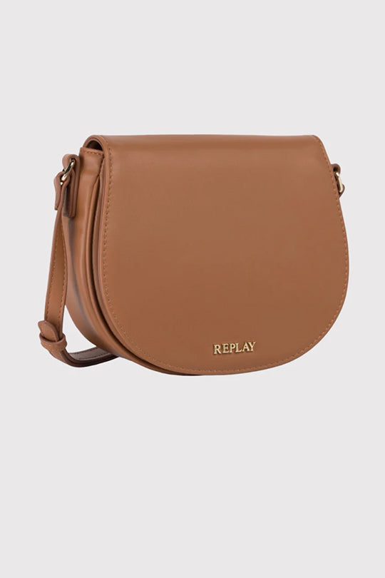 תיק צד לנשים בצבע קאמל בעיצוב חצי ירח