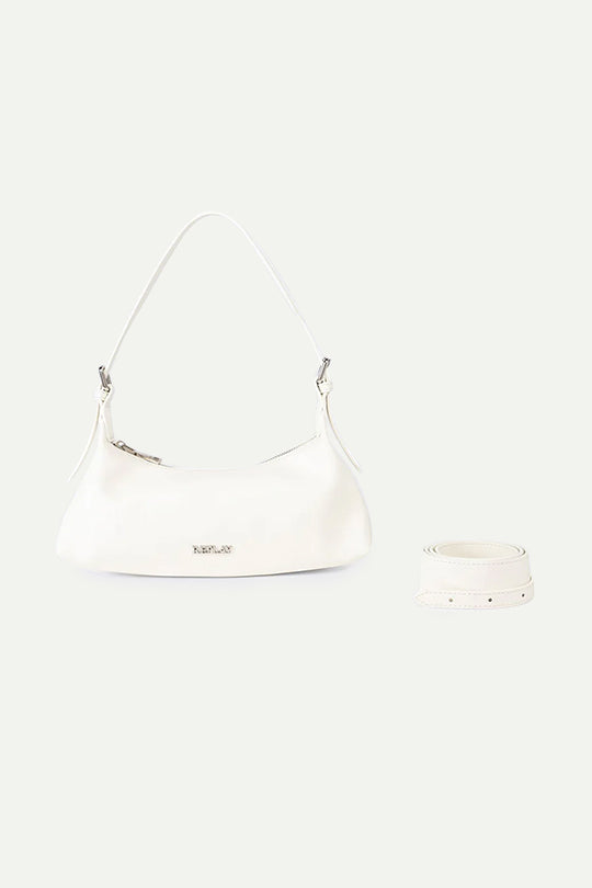 תיק צד לנשים בצבע לבן עם רצועה מתחלפת