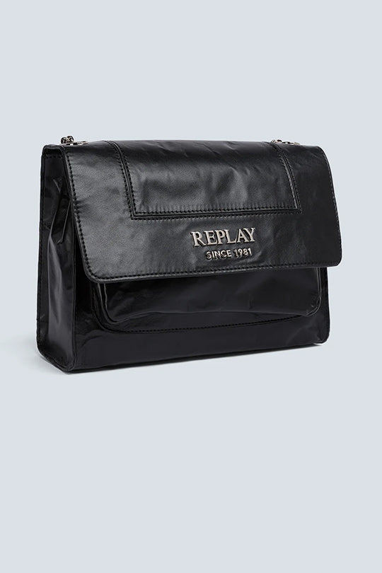 תיק צד לנשים בצבע שחור עם רצועת כתף