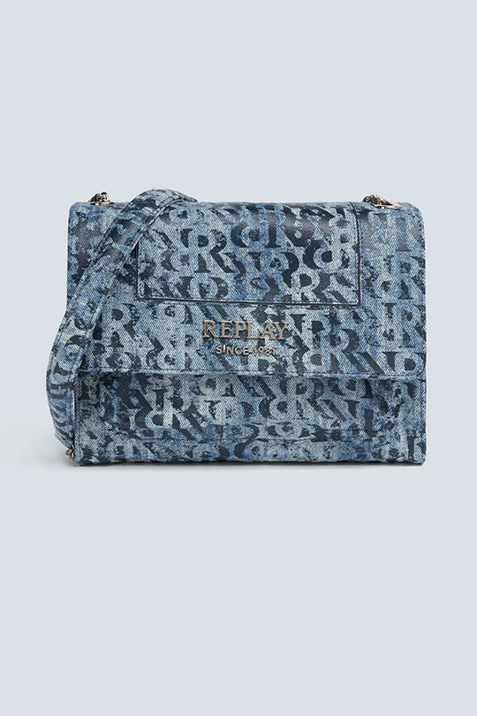 תיק צד לנשים בדוגמת דנים עם רצועת שרשרת