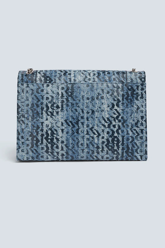 תיק צד בדוגמת דנים עם רצועת שרשרת