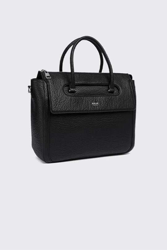 תיק יד לנשים בצבע שחור עם רצועת כתף