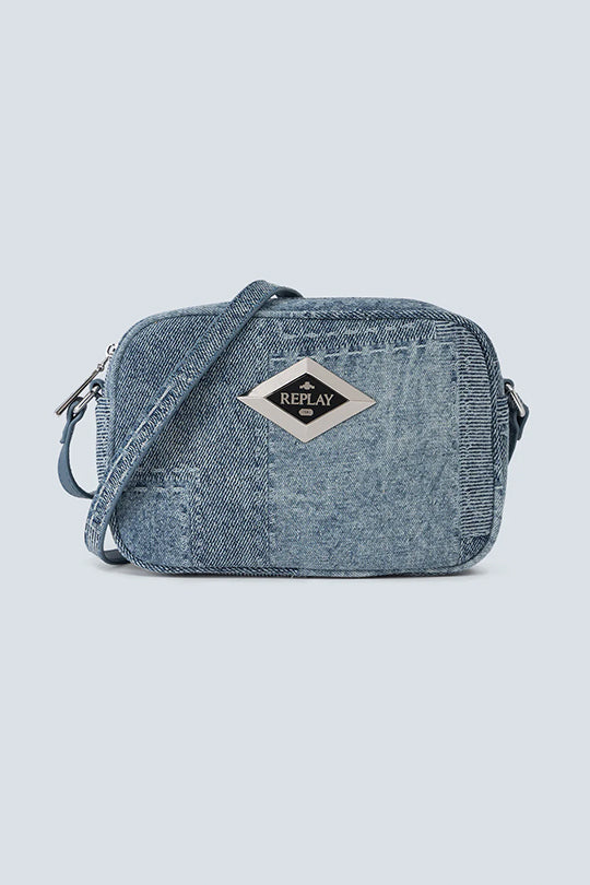 תיק צד לנשים מבד דנים בגוון כחול בהיר