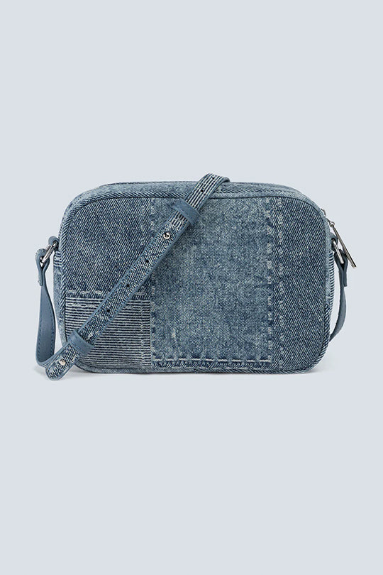 תיק צד לנשים מבד דנים בגוון כחול בהיר