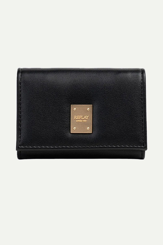 ארנק קומפקטי לנשים בצבע שחור