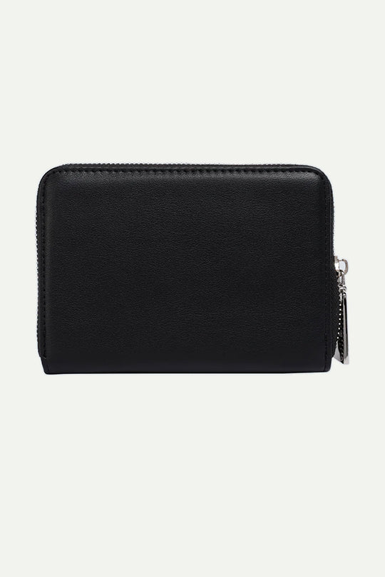ארנק לנשים בצבע שחור עם סגירת רוכסן