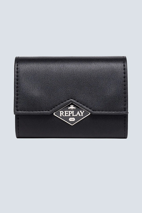 ארנק לנשים בצבע שחור עם לוגו