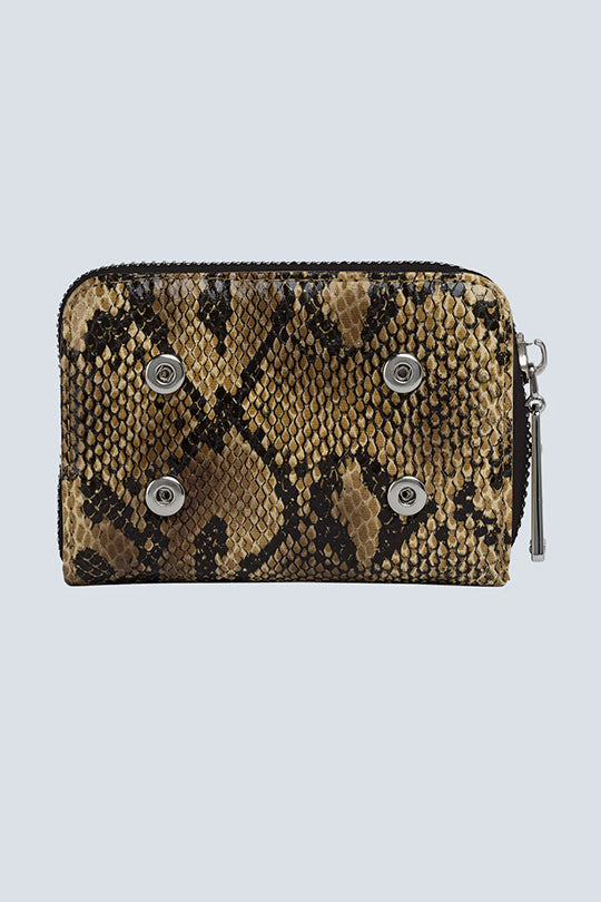 ארנק נשים קטן דמוי נחש בצבע חום