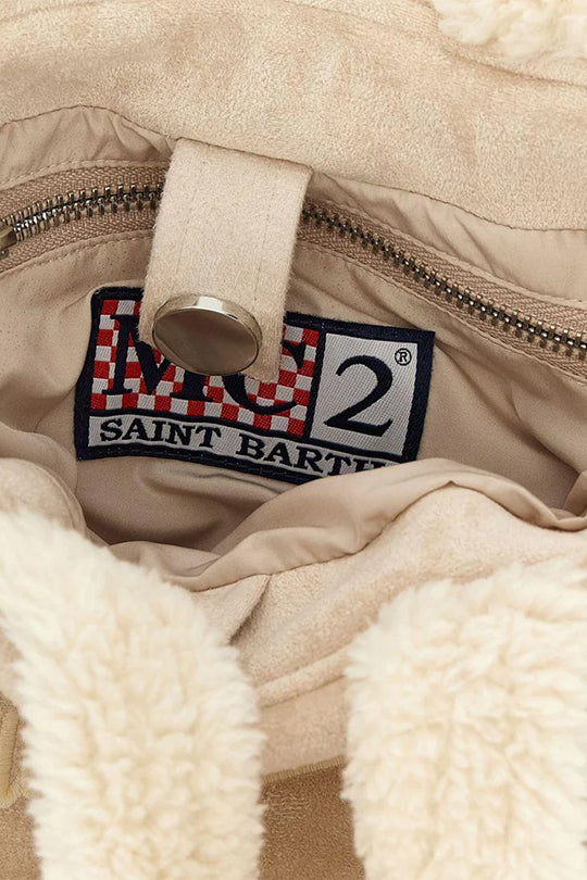 תיק יד קטן בצבע שמנת עם רצועה