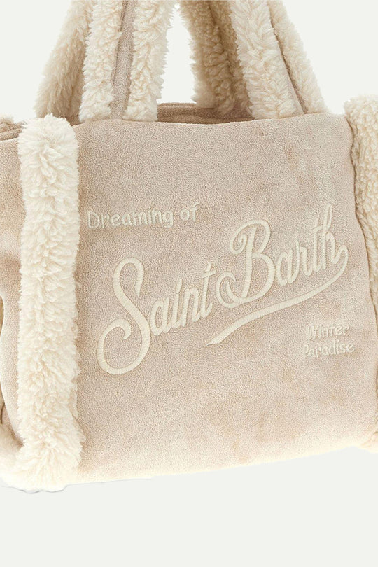 תיק יד קטן בצבע שמנת עם רצועה