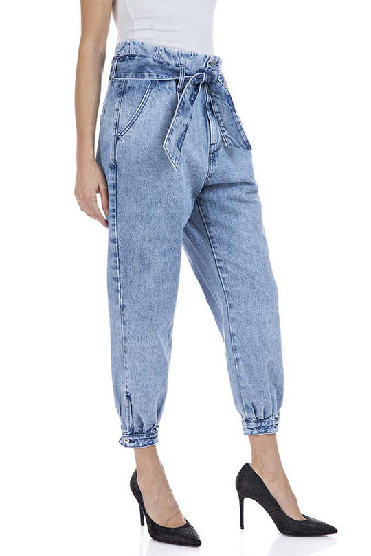ג'ינס Straight Leg W Belt בצבע כחול