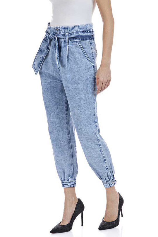 ג'ינס Straight Leg W Belt בצבע כחול