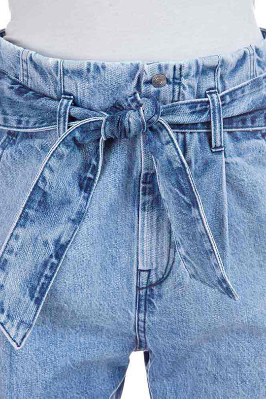 ג'ינס Straight Leg W Belt בצבע כחול