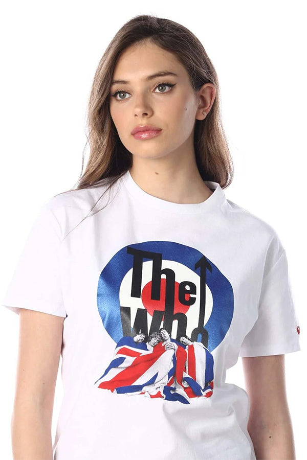 טי שירט קצרה עם הדפס להקת "The Who" נשים