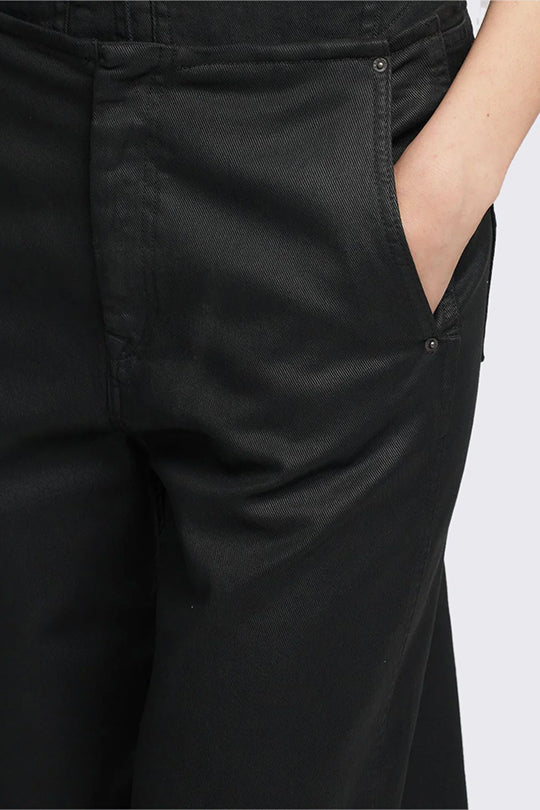 מכנסיים רחבים לנשים בצבע שחור בגזרה גבוהה