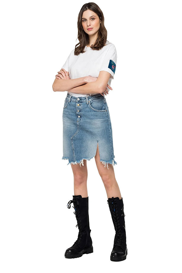 חצאית ג'ינס שפשוף עדין נשים